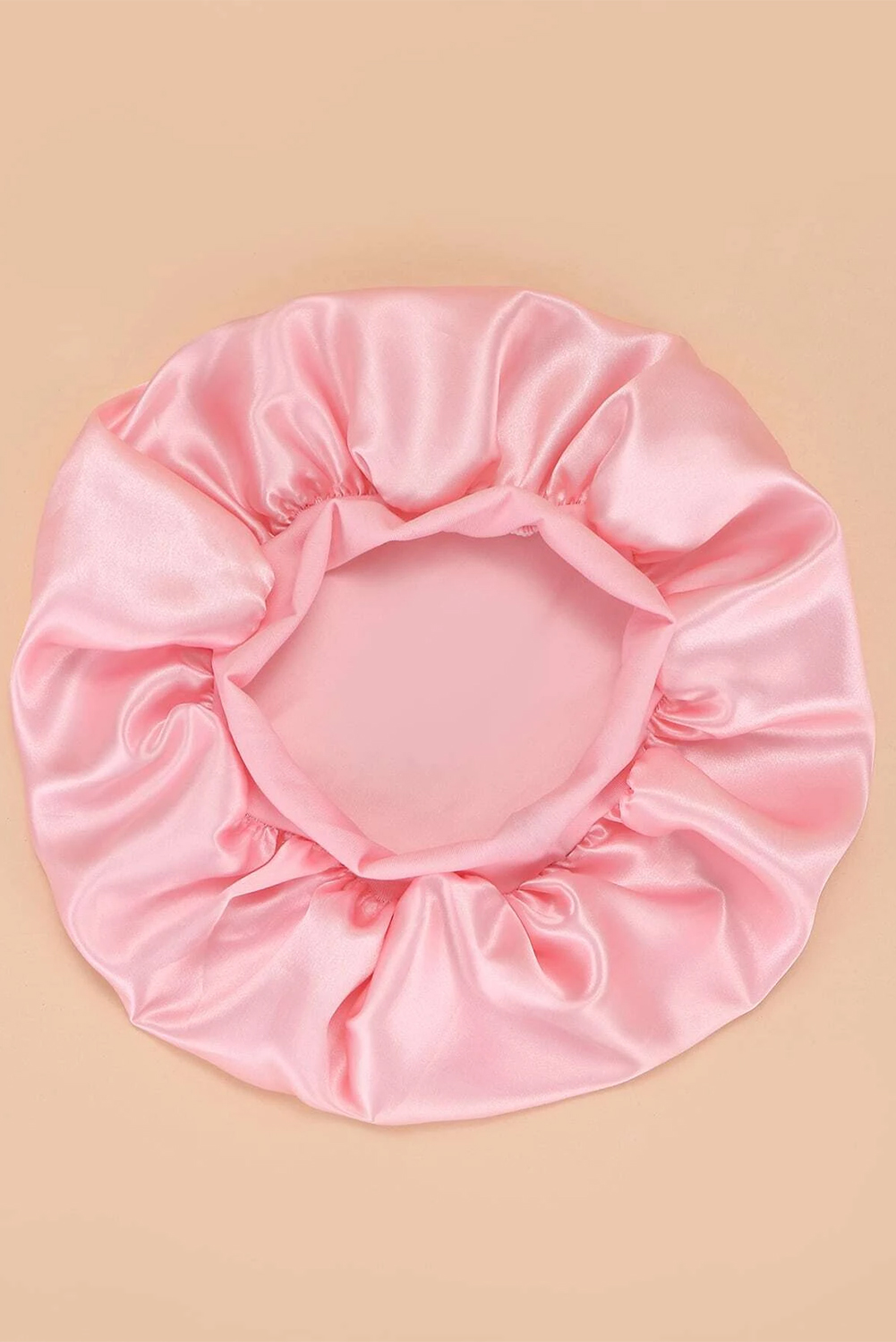 Pink Wide Elastic Band Large Sleep Hair Bonnet