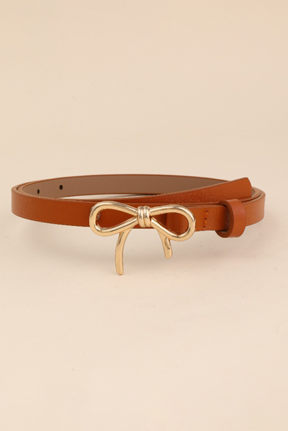 Thai Curry Bow Knot Decor Thin Waist Belt