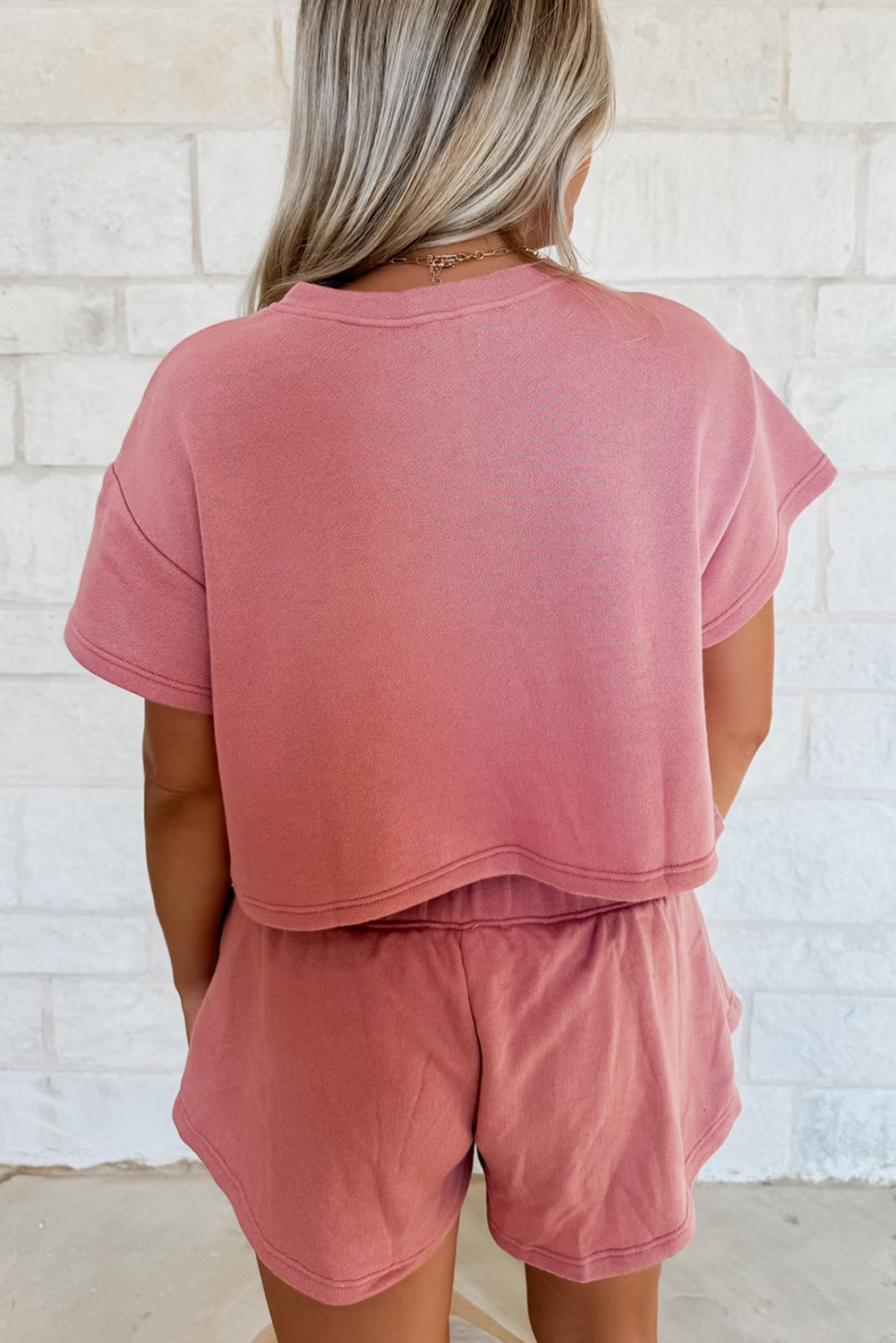 Blossom Bow Crawfish Print T Shirt and High Waist Ruffle Skorts Set