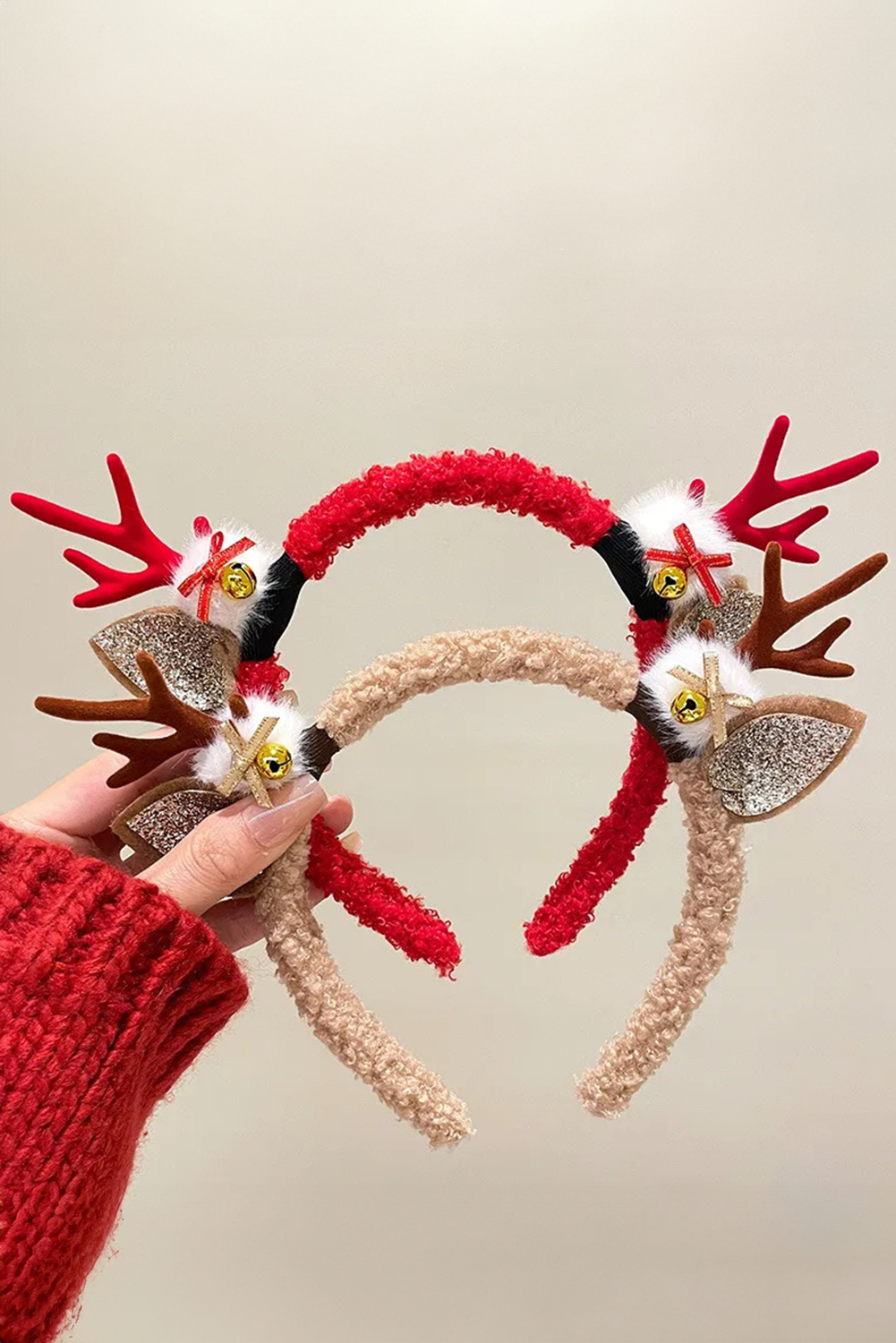 Fiery Red 1pc Reindeer Antlers Christmas Headband
