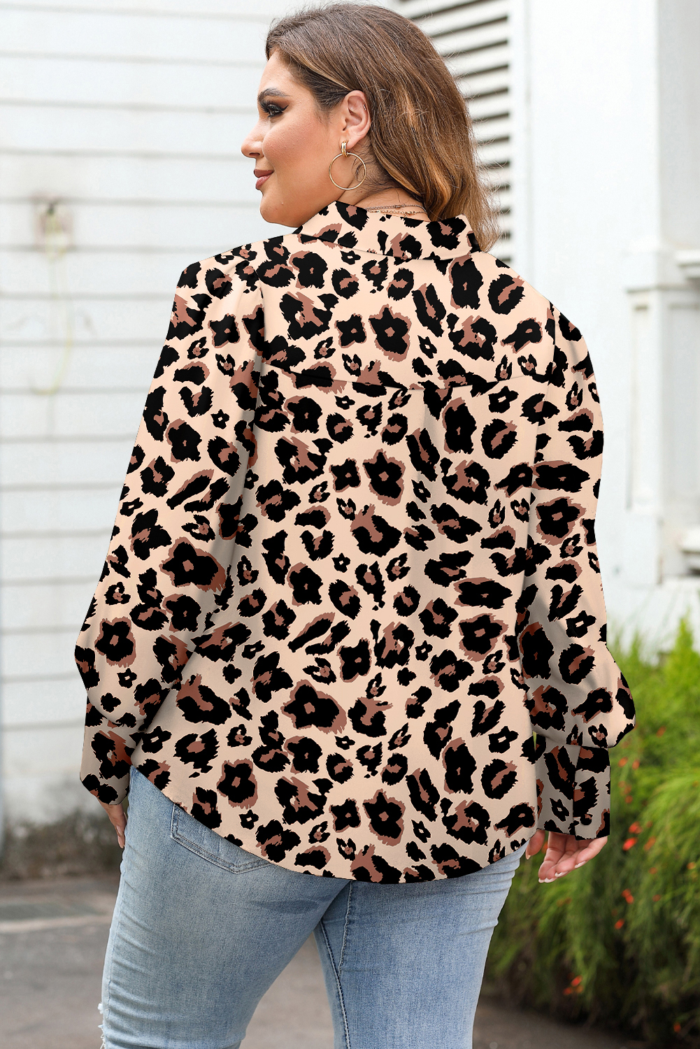 Leopard Print Plus Size Shirt
