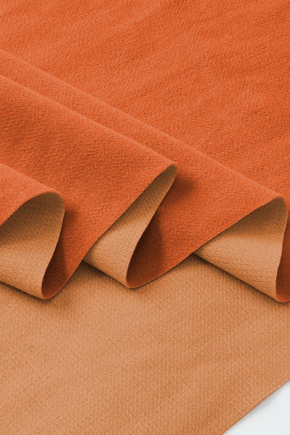 Russet Orange Two-Tone Cashmere Feel Tassel Scarf