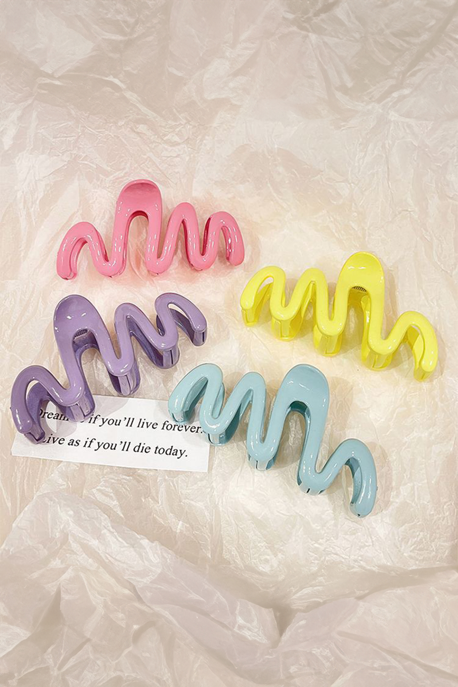 Pink Chunky Waves Acrylic Hair Claw Clip