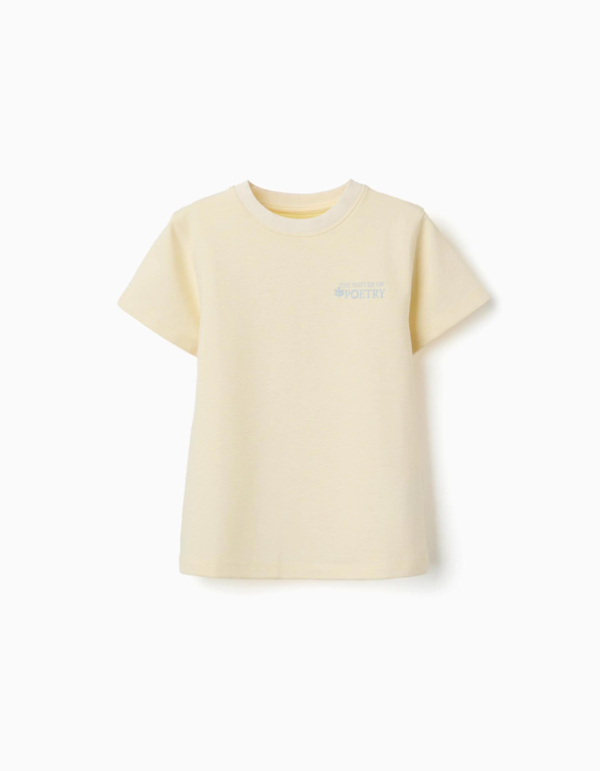 Ribbed T-shirt with Poetry print for boys, yellow