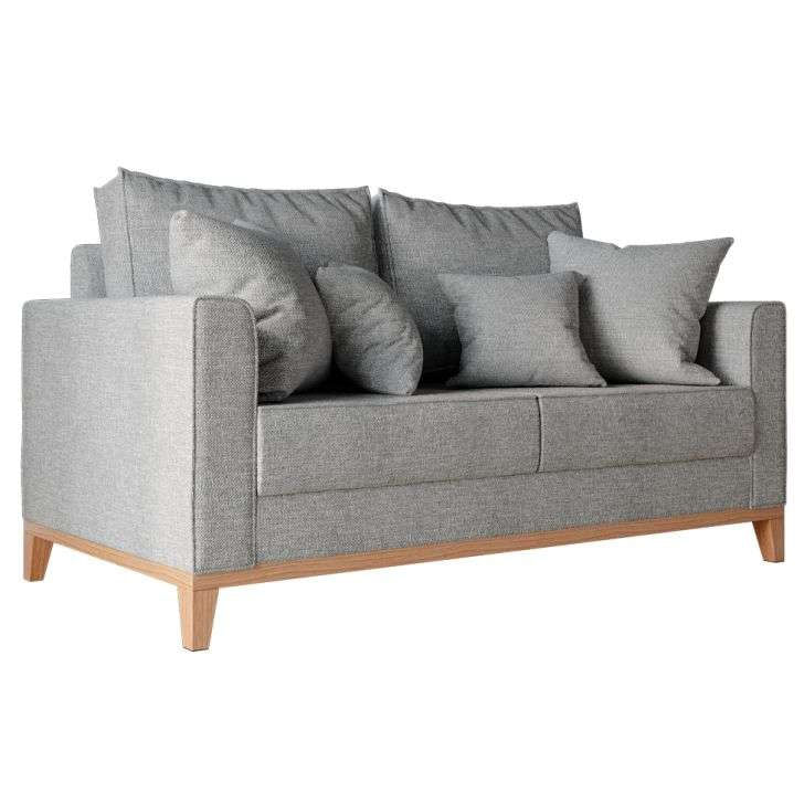 Sofá 2 Lugares Turquia Base de Madeira Linho Cotton Cinza em Promoção | Ofertas na Americanas