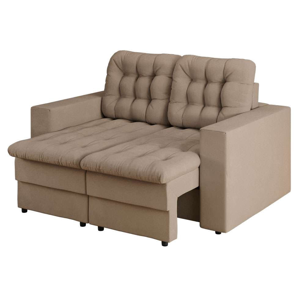 Sofá 2 Lugares Retrátil Lubeck Plush Suede Bege 140 cm em Promoção | Ofertas na Americanas