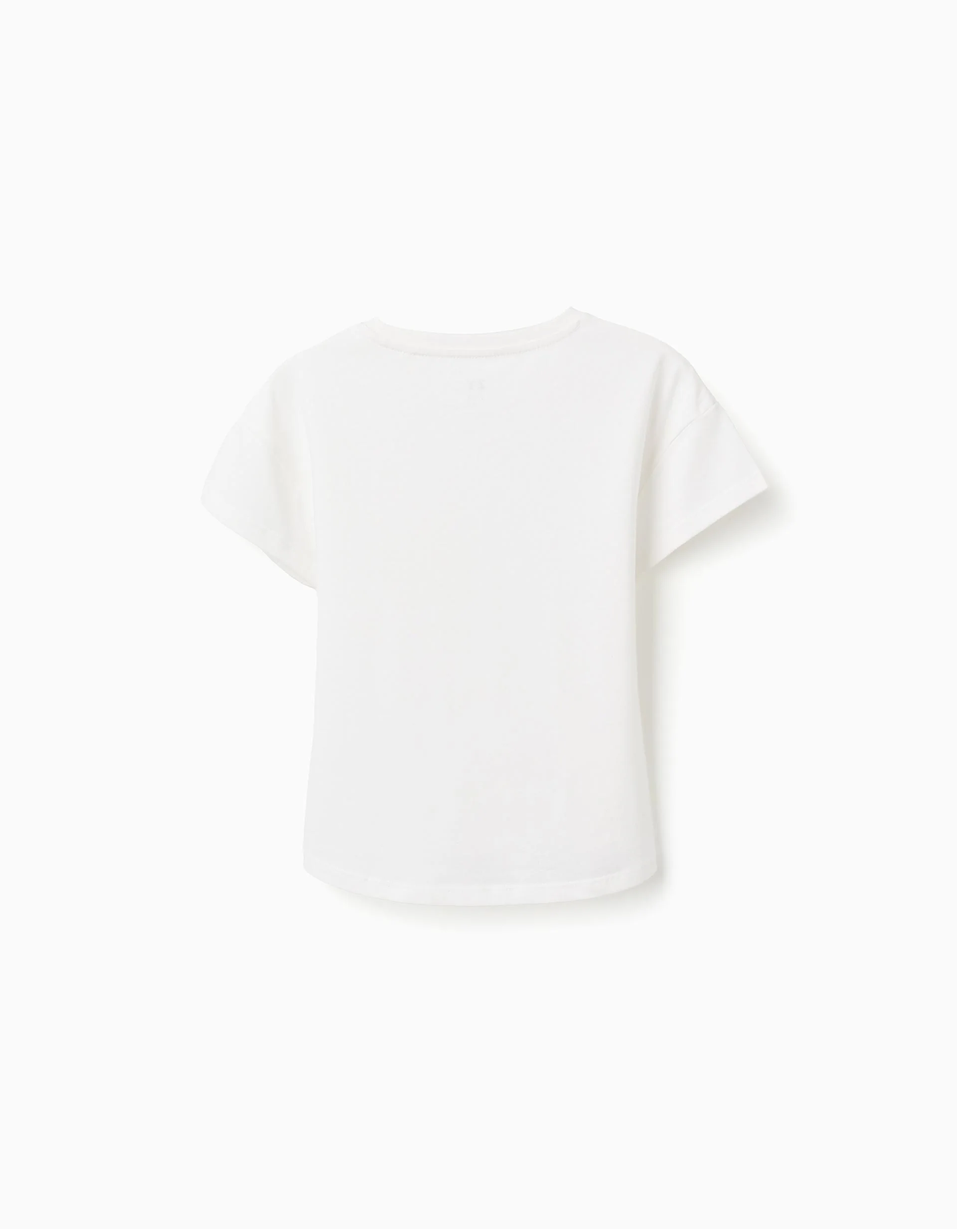 Cotton T-shirt with Imagination print for girls, white