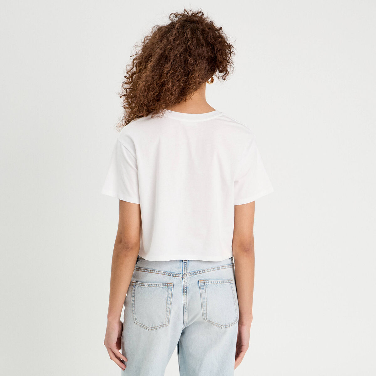 T-shirt cropped blanc femme