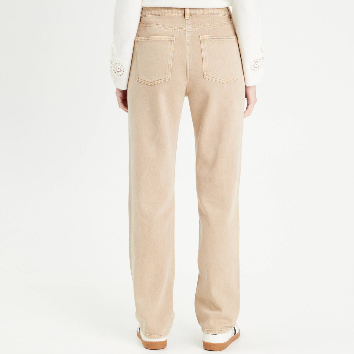 Jeans droit 5 poches sable femme