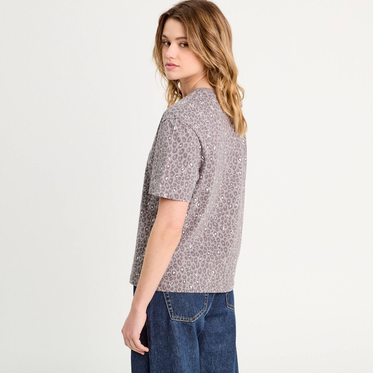 T-shirt manches courtes gris foncé femme