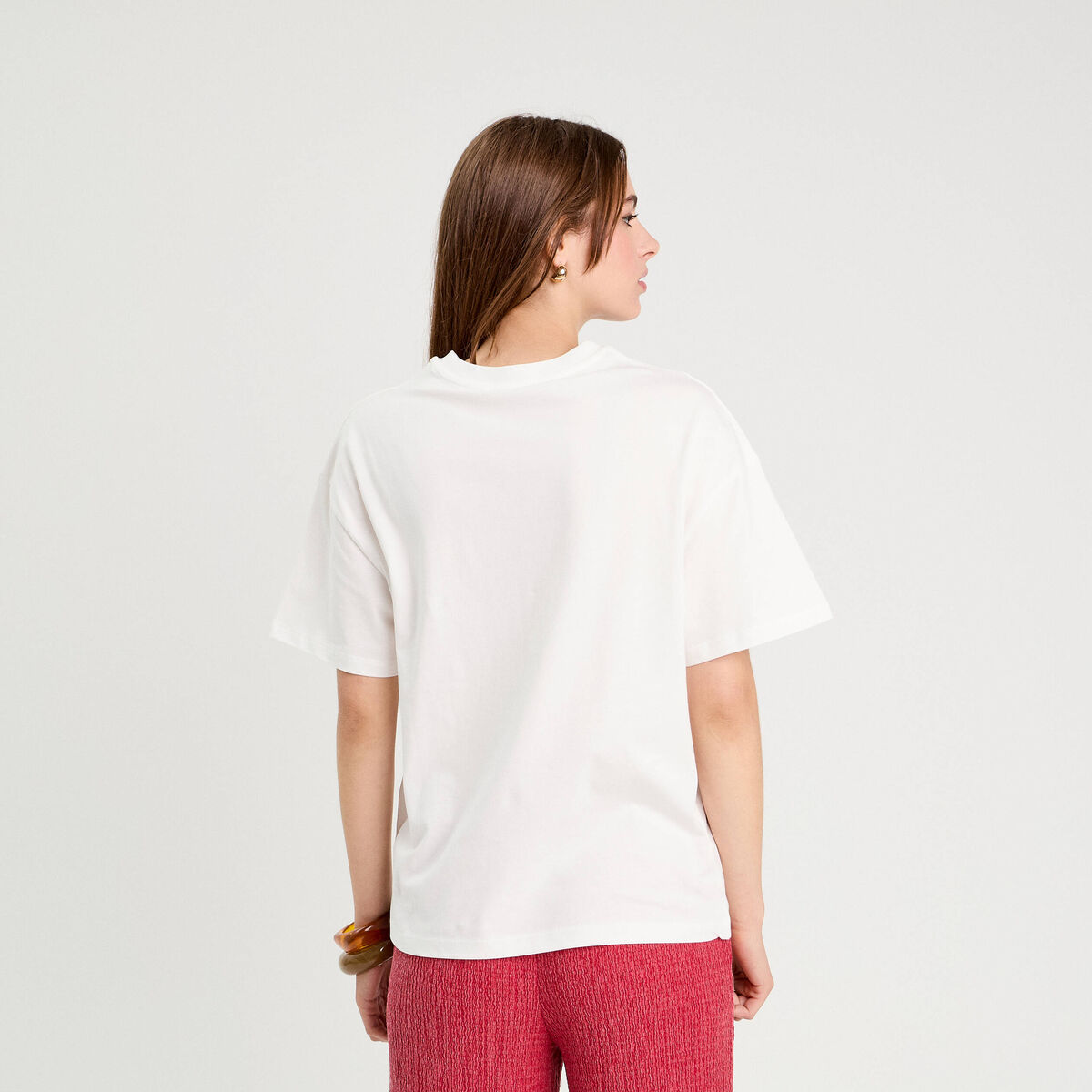 T-shirt manches courtes ecru femme