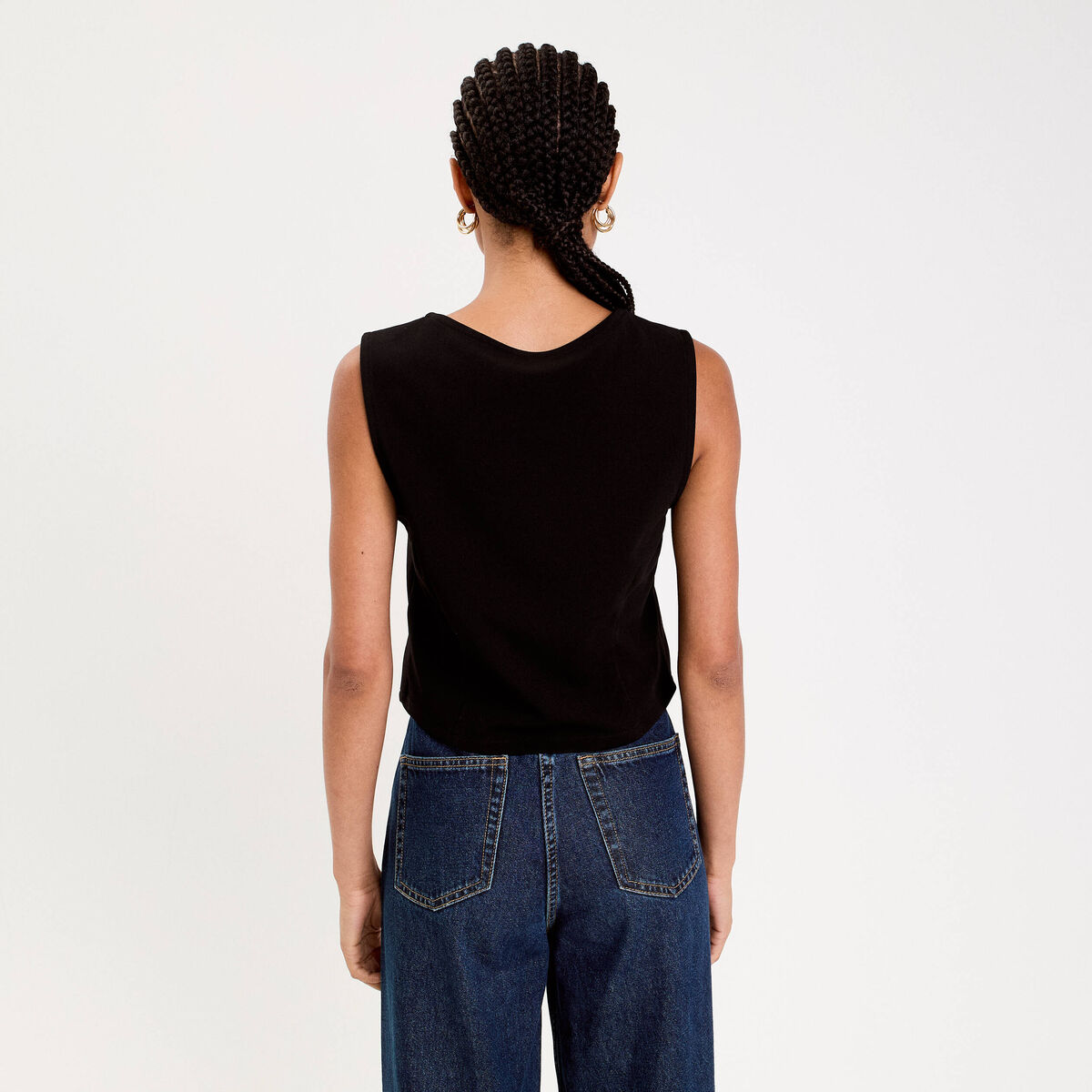 Gilet sans manches noir femme