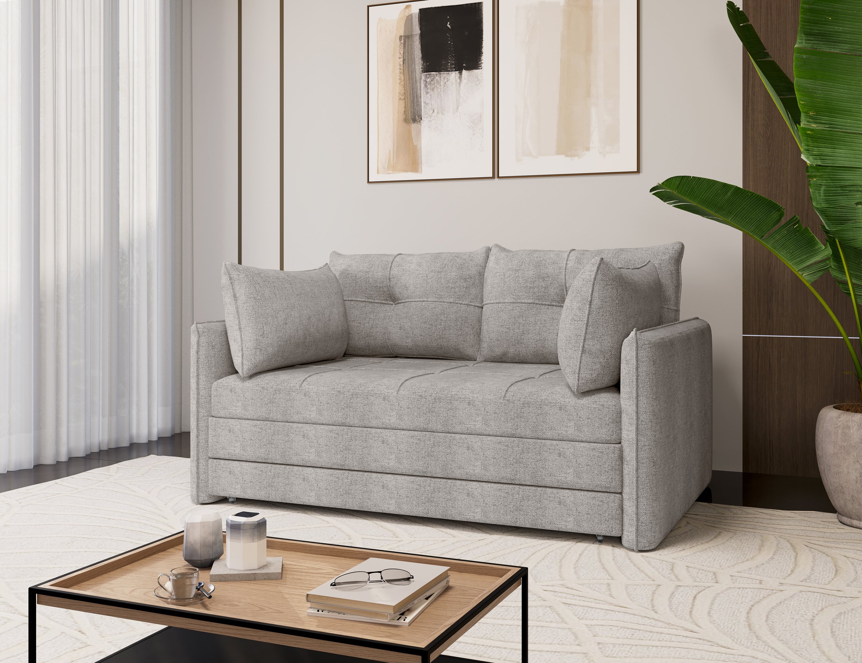 Sofá Cama Casal para Sala de Estar 02 Lugares 167cm Madri