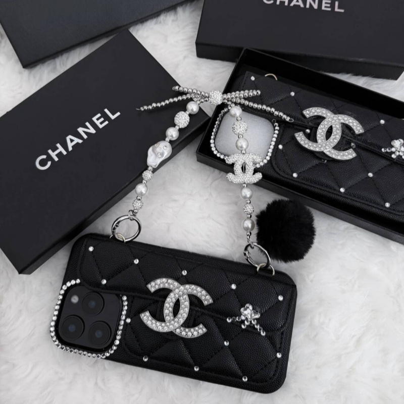 シャネル iphone ケース デコ iphoneケース ハイブランド 女子 chanel スマホ ケース パール チェーン 付き iphoneケース デコ ブランド iphone ケース 芸能人 愛用