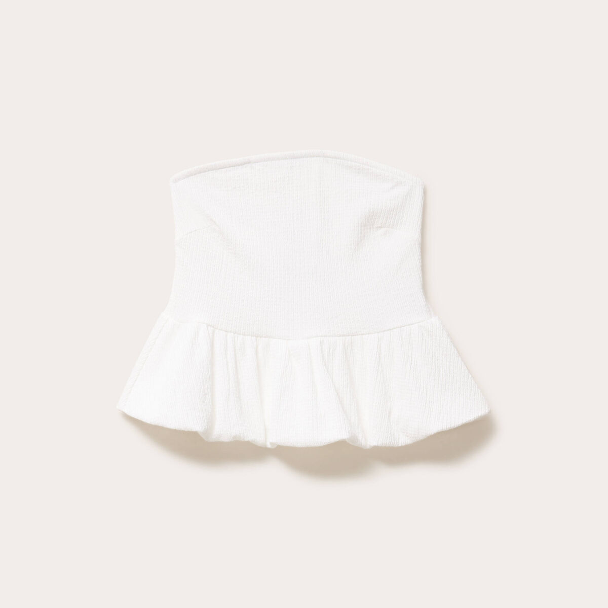 Bustier effet boule ecru femme