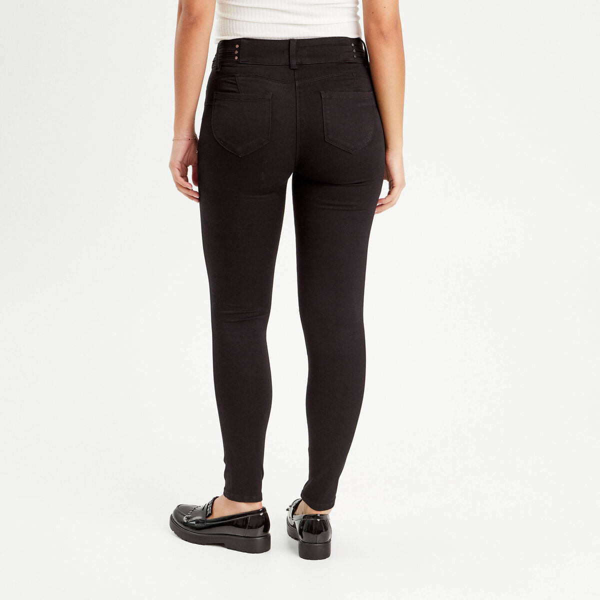 Jeans skinny push-up denim noir femme