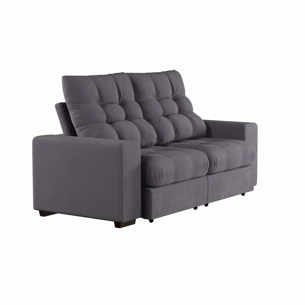 Sofá 3 Lugares Retrátil e Reclinável Nice Suede Grafite em Promoção | Ofertas na Americanas