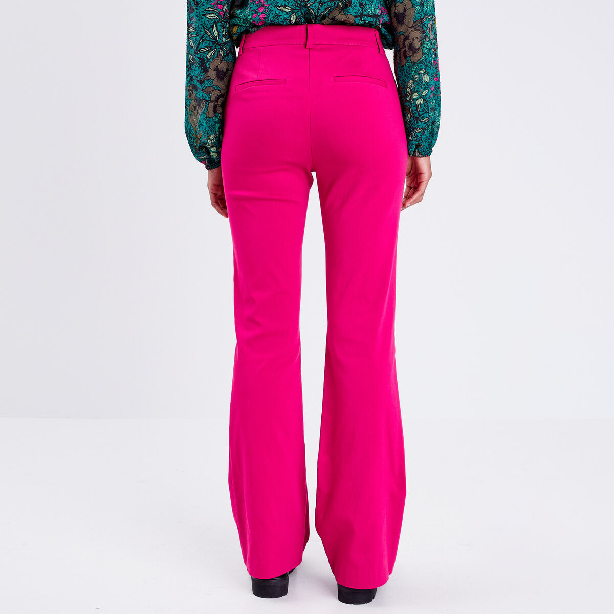Pantalon city bootcut rose vif femme