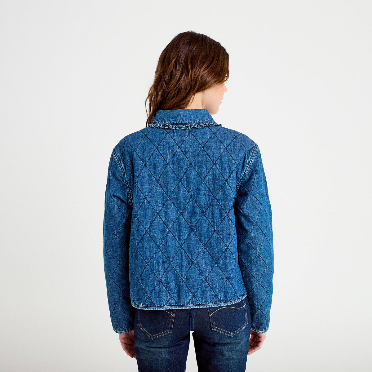 Veste en jean manches longues denim stone femme