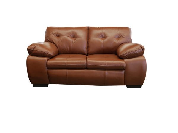 Conjunto Sofá de Couro Marselha 3 e 2 Lugares - Conhaque com Brilho