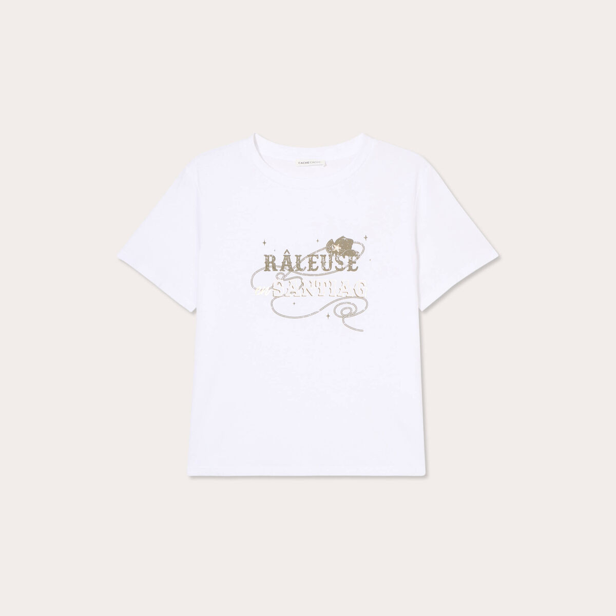 T-shirt manches courtes blanc femme