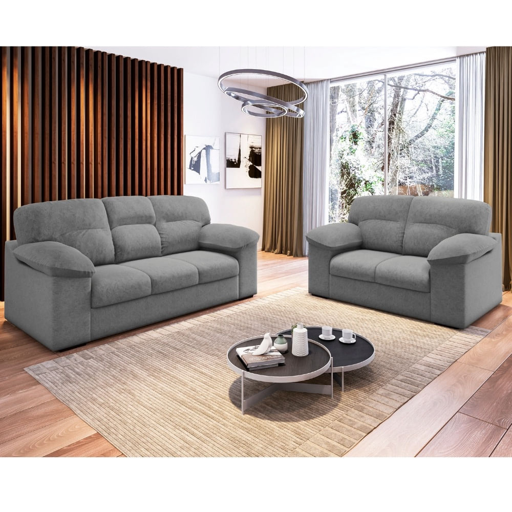 Conjunto Sofá 3 e 2 Lugares Suede Istambul Flash em Promoção | Ofertas na Americanas