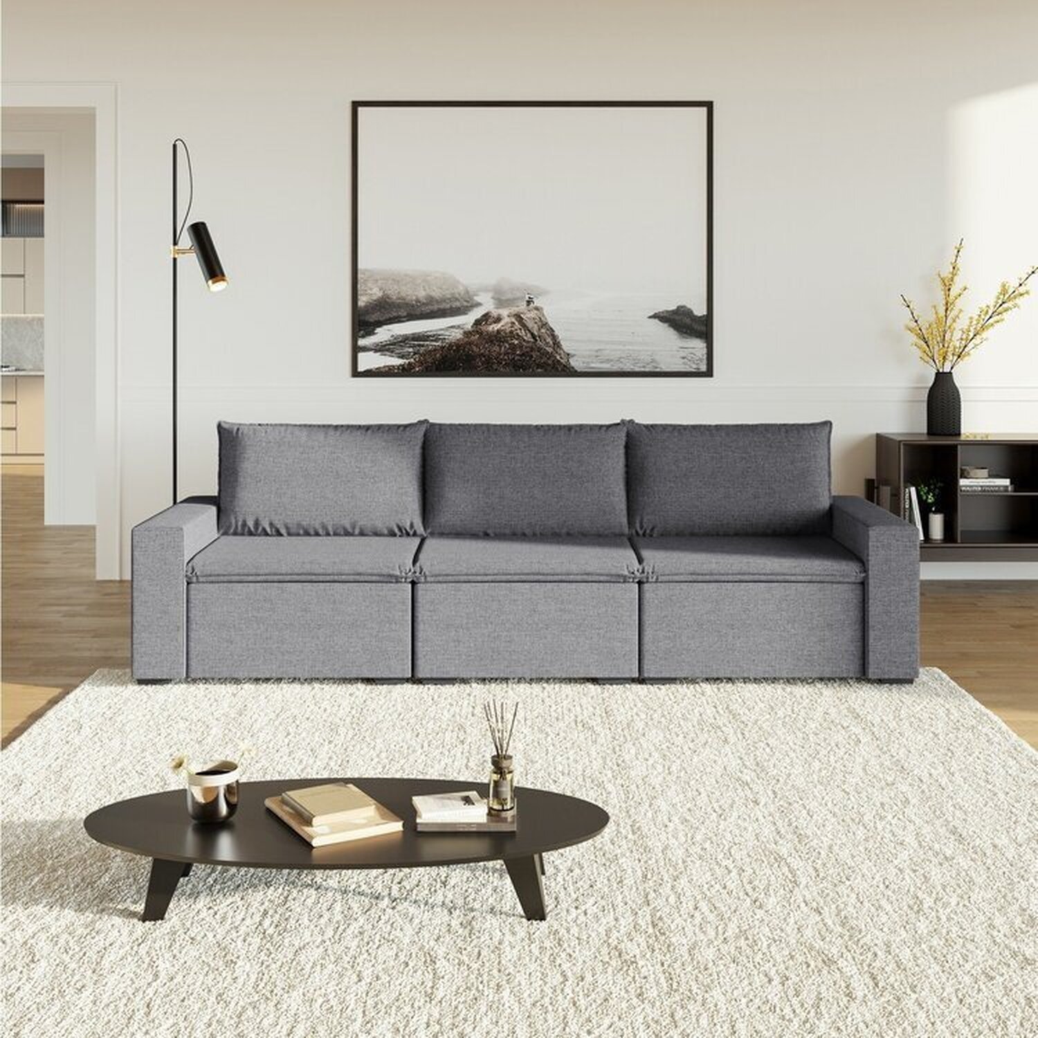 Sofá Modular 3 Lugares Zen CabeCasa MadeiraOriginals