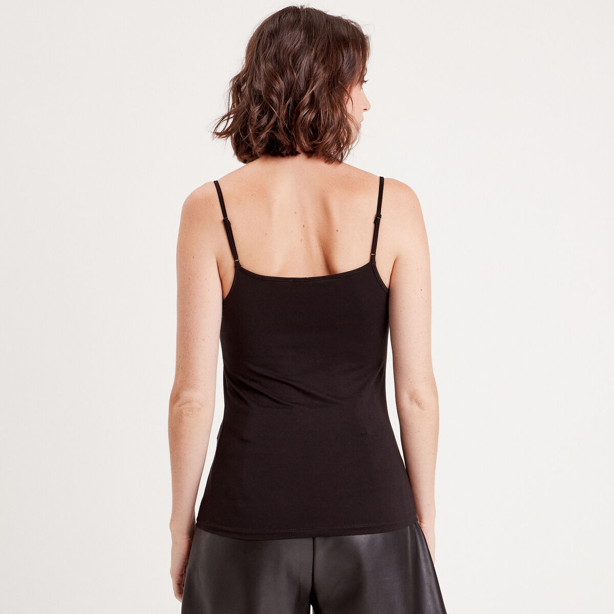 Débardeur thermique bretelles fines noir femme