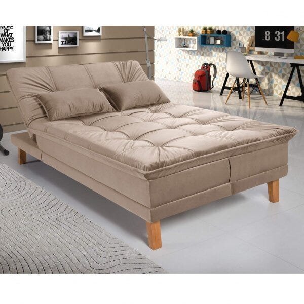 Sofá Cama Berlim Plus 3 Lugares em Veludo