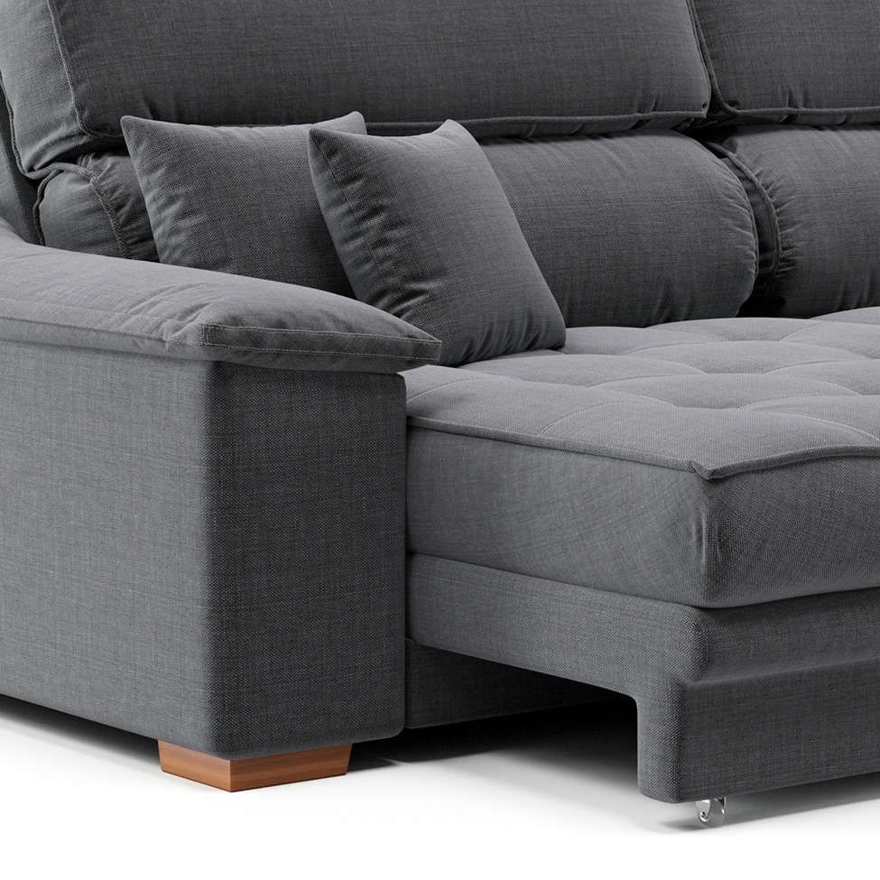 Sofá 3 Lugares Retrátil e Reclinável Lupin Linho Grafite em Promoção | Ofertas na Americanas