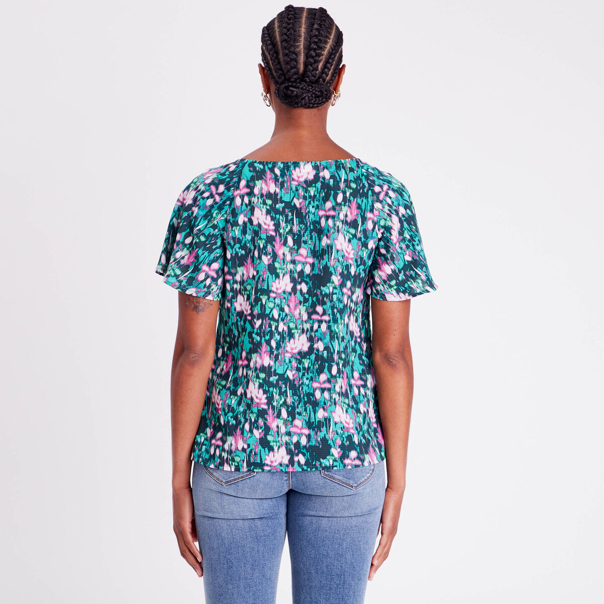 Blouse manches courtes vert femme