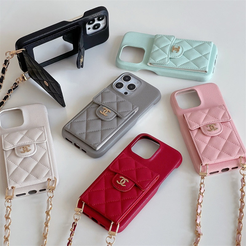 シャネル iphone17/17pro ケース ショルダー chanel スマホケース iphone16/16promax カード収納 iphone15/14ケース ブランド レディース スマホケース 斜めがけ 人気 iphoneケース ミラー付き
