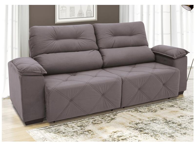 Sofá Retrátil Reclinável 4 Lugares Suede Moviment Grazzia Linoforte