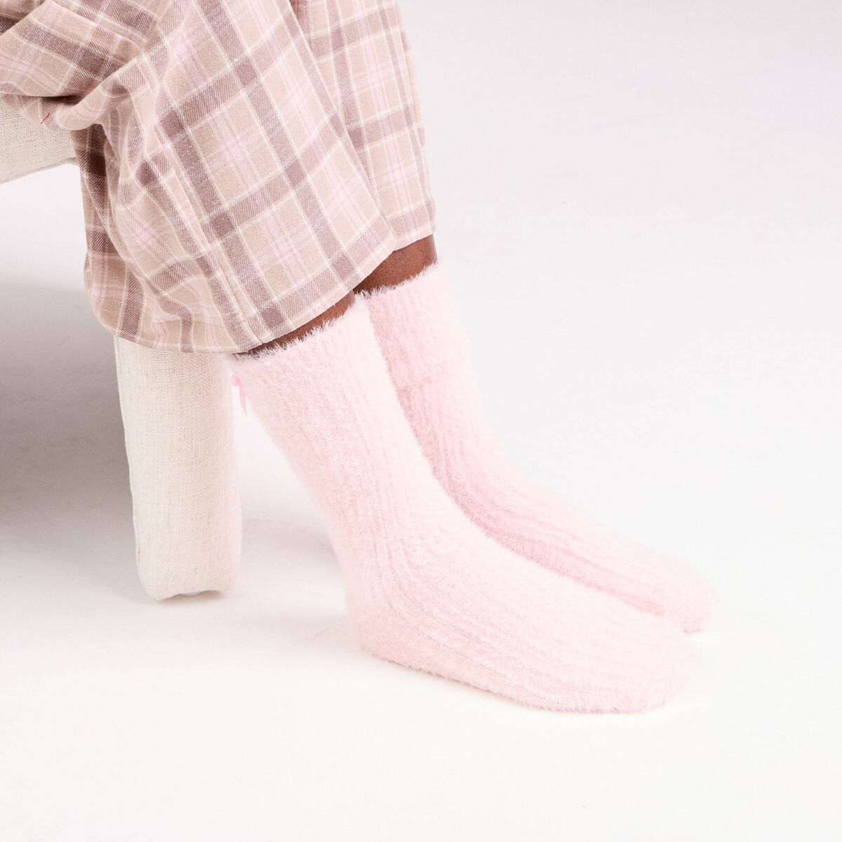 Boîte cadeau chaussettes fantaisie rose clair femme