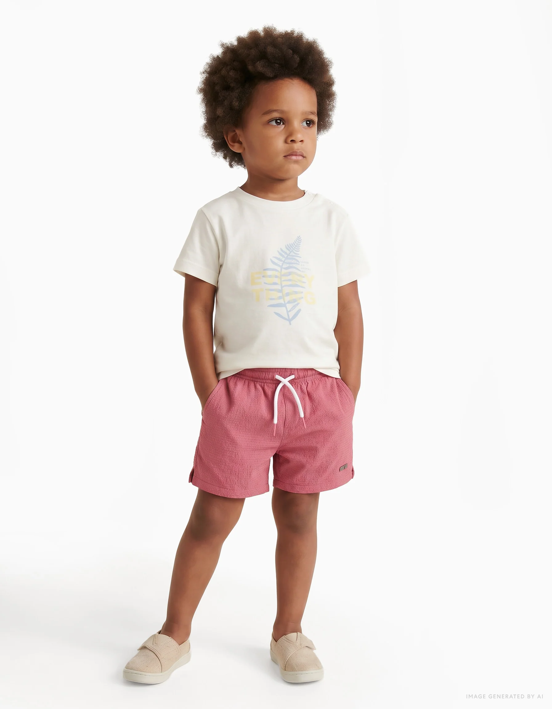 Swim shorts with drawstring and pocket for baby boys, dark pink