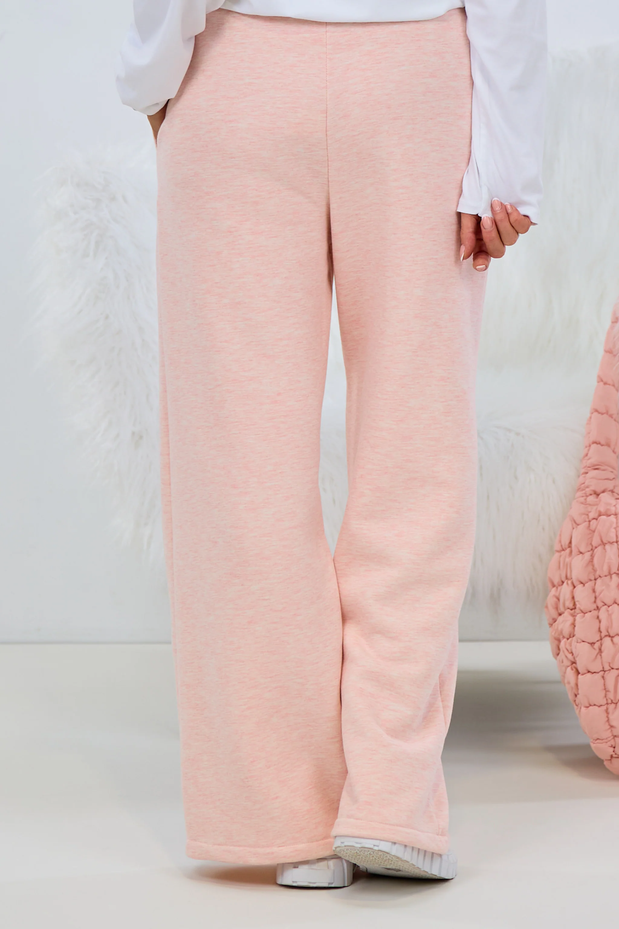 Lässige Freizeithose, rosa-meliert