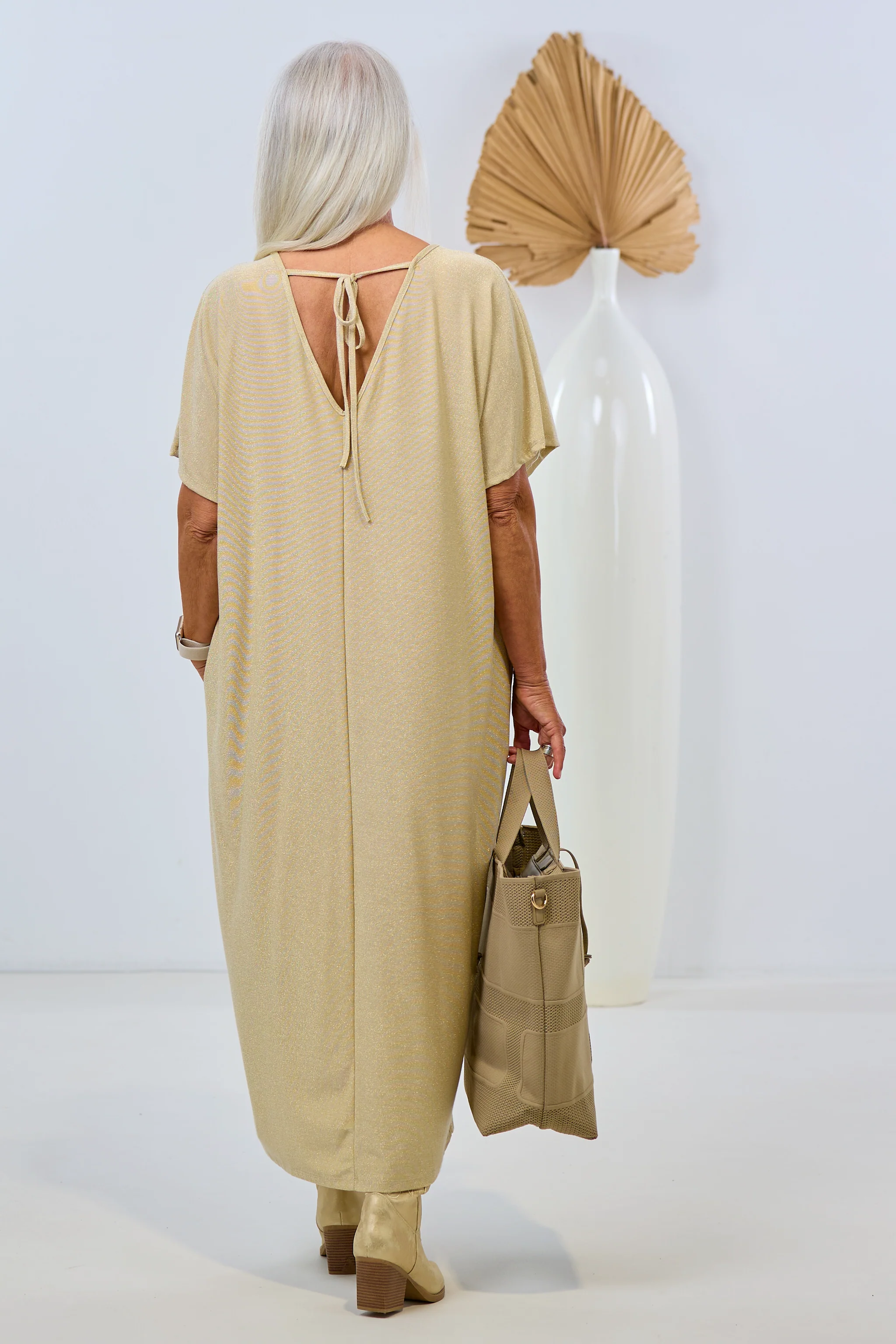 gerade geschnittenes Kleid, gold