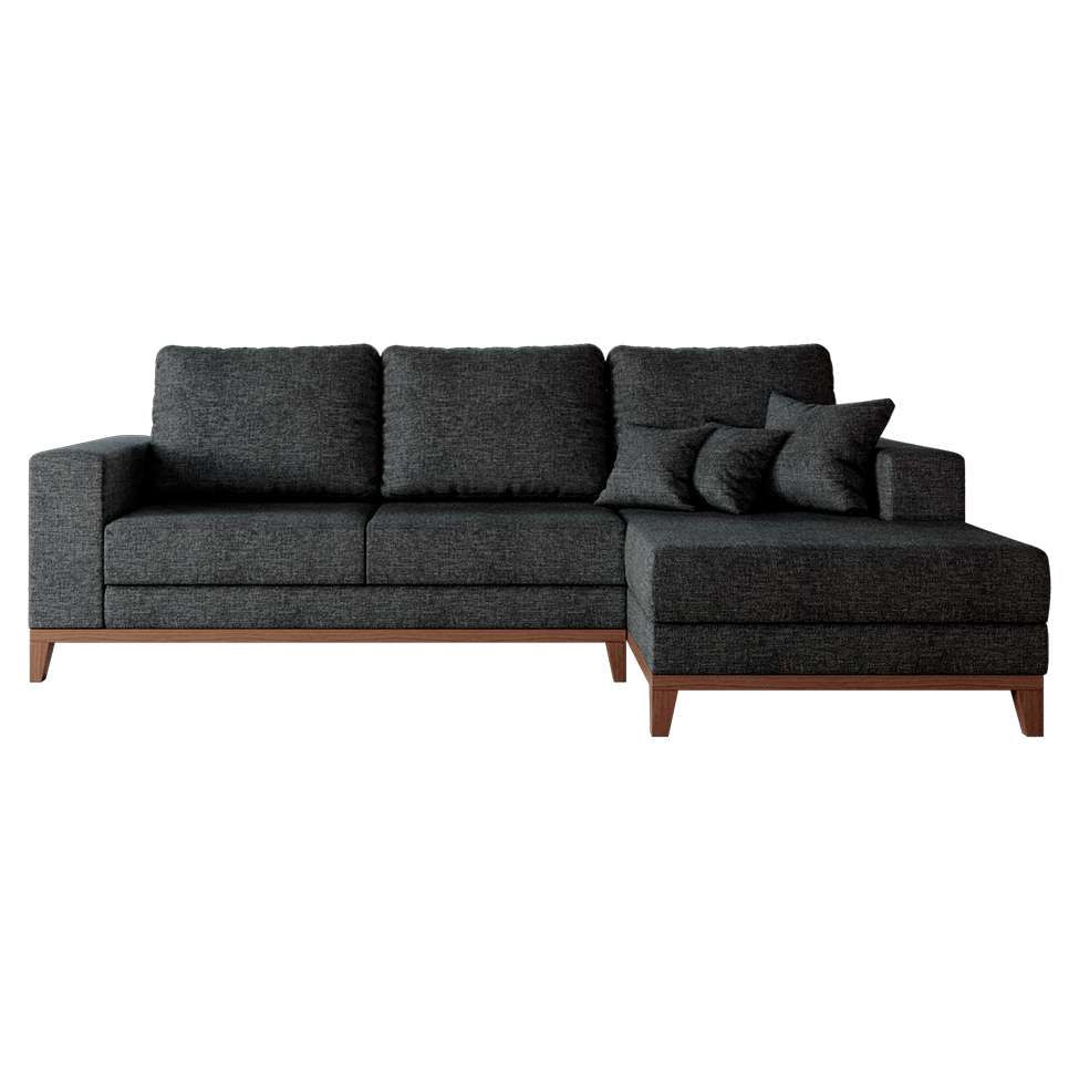 Sofá 4 Lugares Belgrado com Chaise Direito Linho Grafite 250 cm em Promoção | Ofertas na Americanas