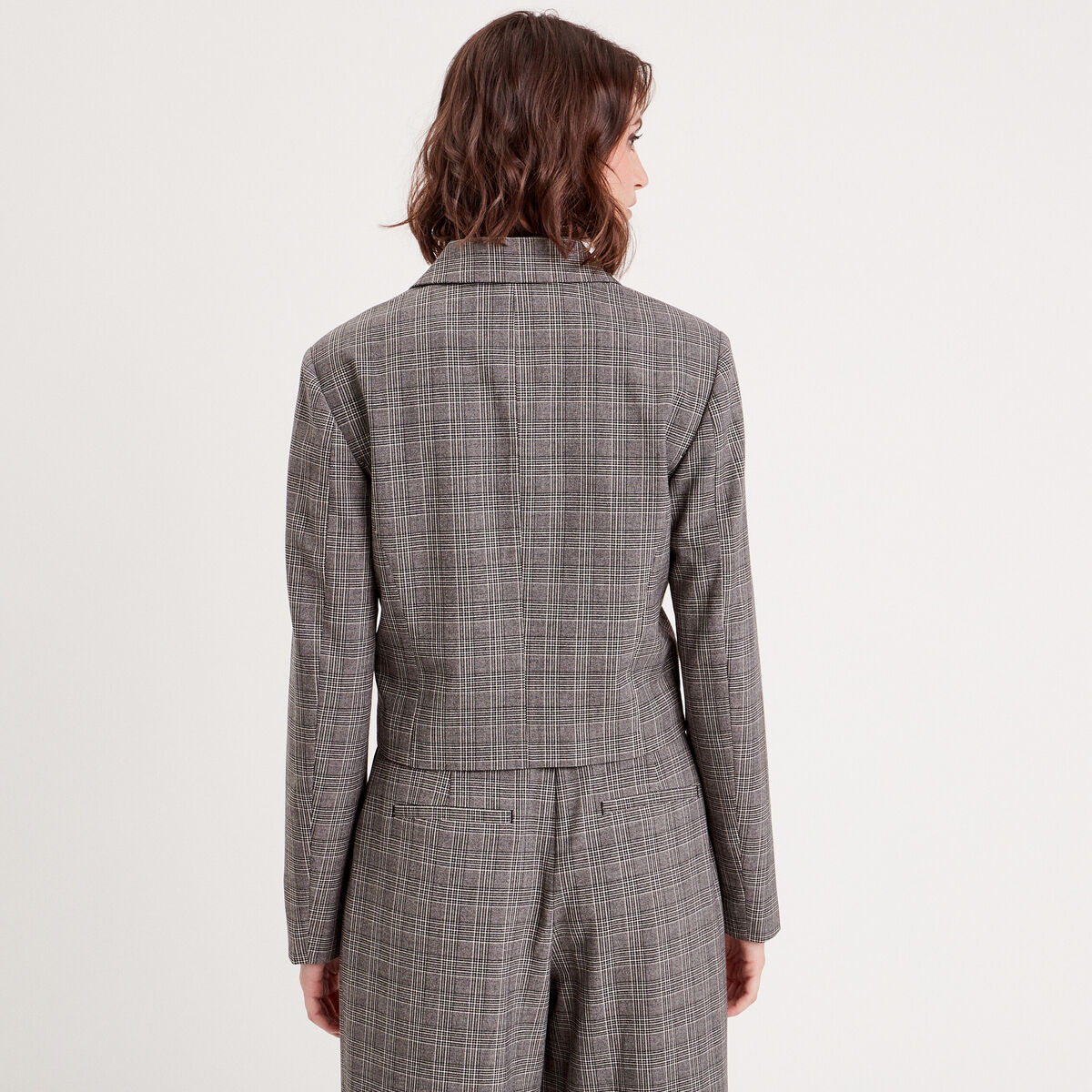Veste ajustée boutonnée gris femme