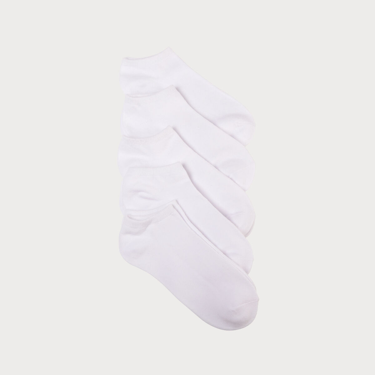 Lot de 5 paires de chaussettes unies ecru femme
