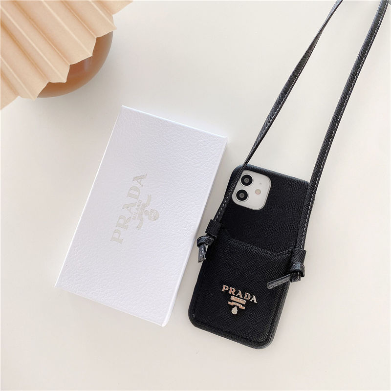 プラダ iphone16/16pro カード ケース おそろい Prada アイフォン15/14プロケース ショルダー iphone13pro max ケース 大人 シンプル スマホケース12/xr 革 おすすめ