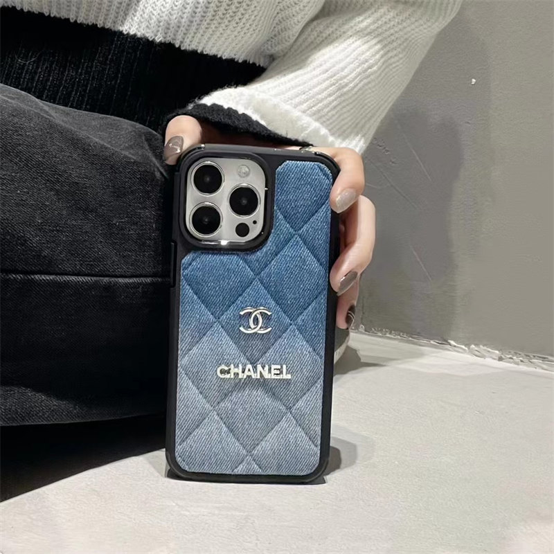 シャネルiphone16/16proケース デニム ブランドiphoneケース iphone15pro max ケース ハイブランド chanel 風 iphone ケース ココマーク iphone14/13 ケース 大人 かわいい