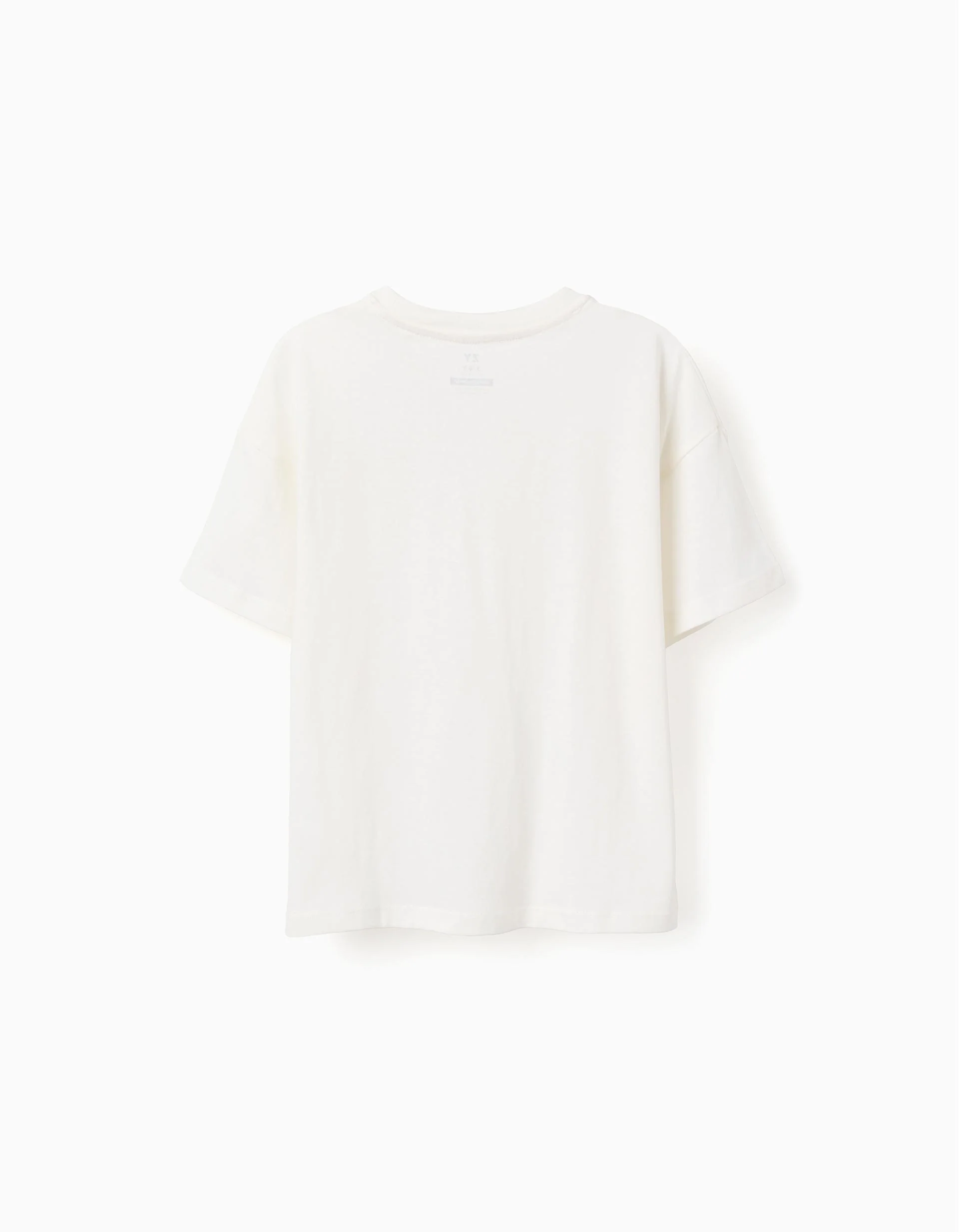 Cotton T-shirt with Sou do Sol print for boys, white
