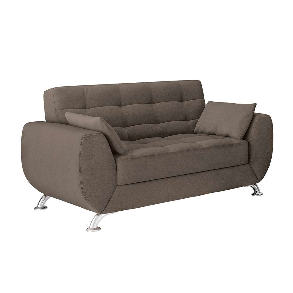 Sofá 2 Lugares Larissa Suede Castanho em Promoção | Ofertas na Americanas