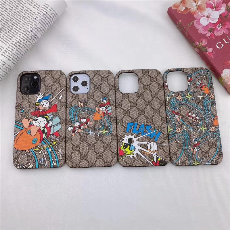 iphone17/17proケース グッチ ドナルド ダック iphone16/16pro ケース 可愛い Disney x Gucci アイフォン15pro カバー お揃い パロディ風 iphone14 携帯ケース gg スプリーム 海外セレブ愛用