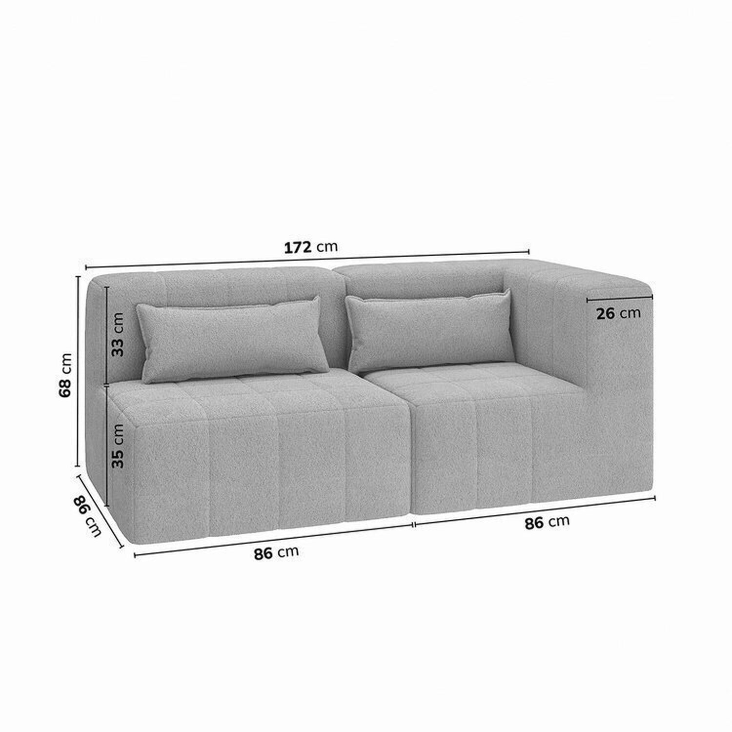 Sofá Modular 2 Lugares com braço lateral EasyBox CabeCasa MadeiraOriginals