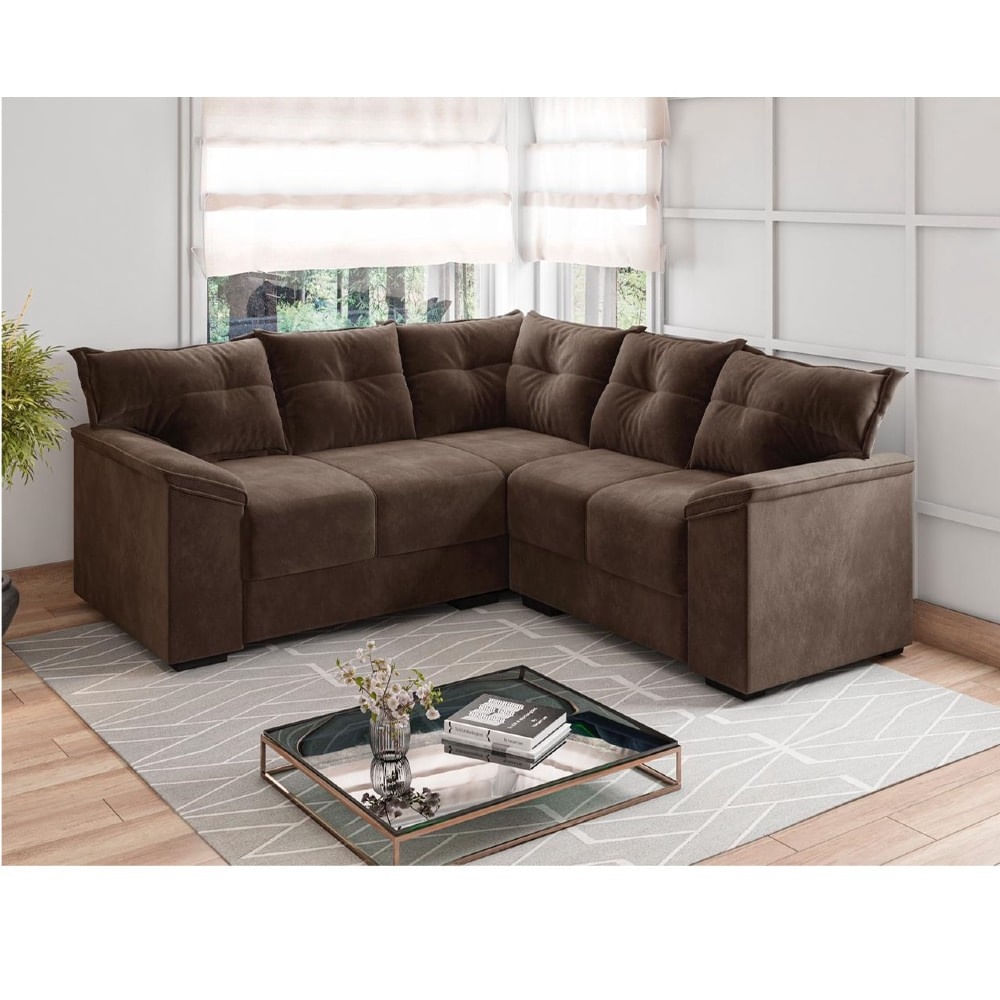 Sofá de Canto 5 Lugares Sued Lisboa Flash Estofados em Promoção | Ofertas na Americanas