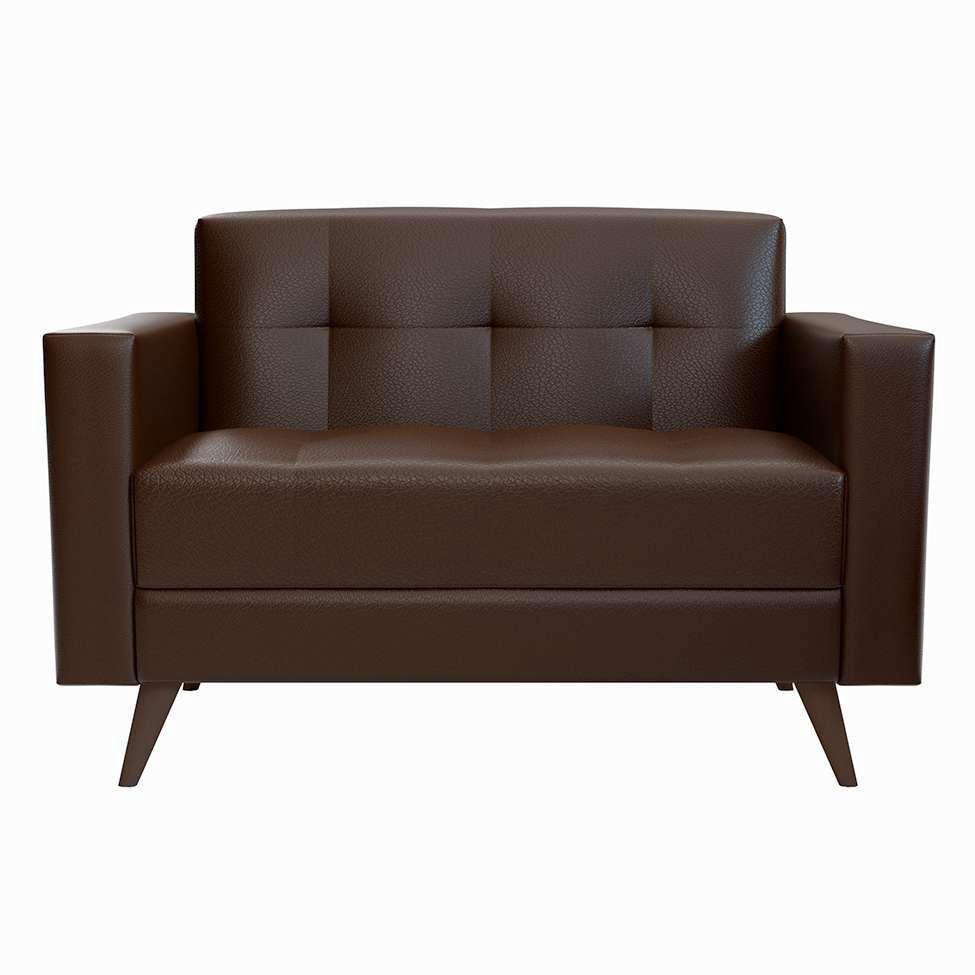 Sofá 2 Lugares Vitrola Revestimento Sintético Café 123 cm em Promoção | Ofertas na Americanas