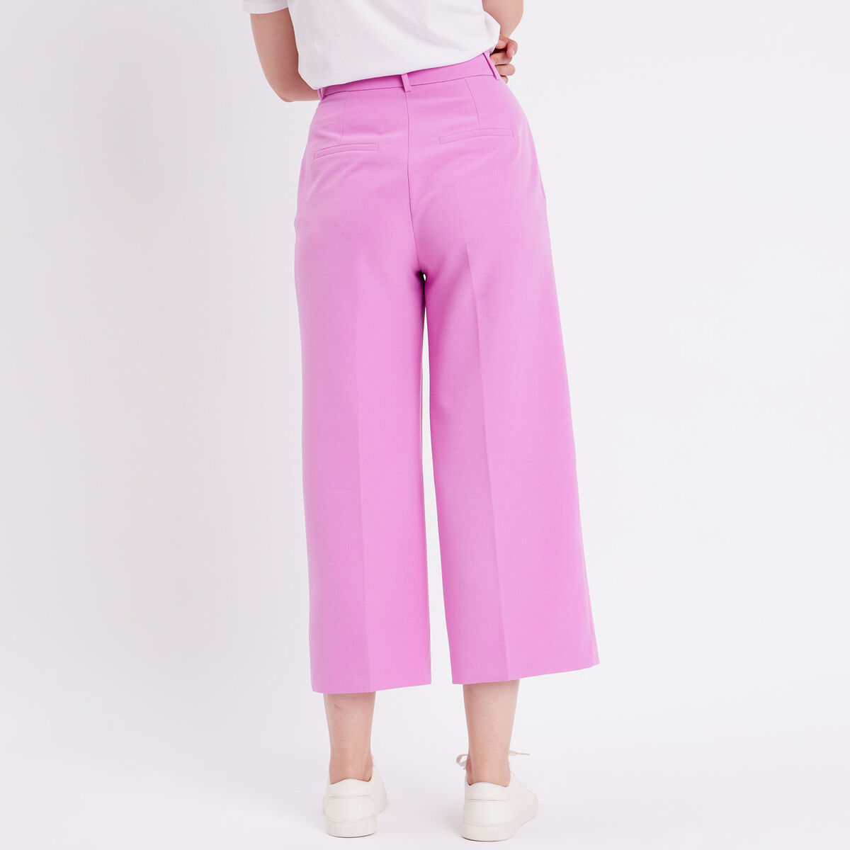 Pantalon city large violet femme