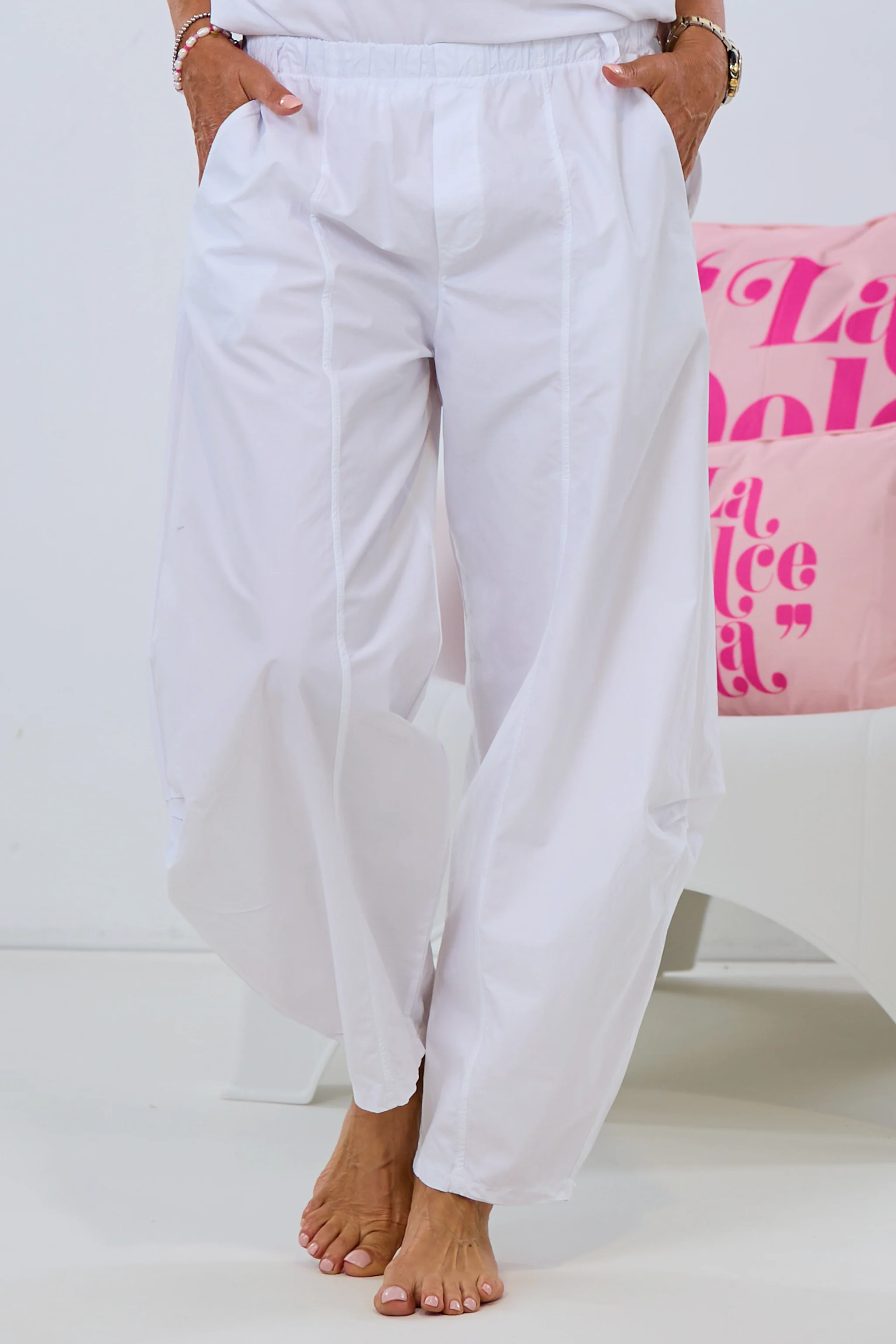 Sommerliche Balloon-Hose, weiß